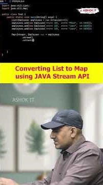 How do you convert a List into a Map using Java Stream API? | Ashok IT#codinginterview #java