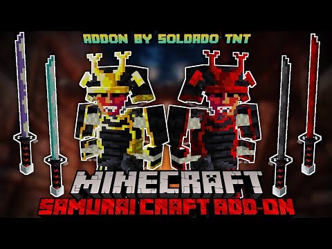 Weapon Mod Minecraft Pe - Samurai Craft Addon || Craftable Katana and Samurai Armor - Mod Showcase