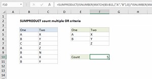 SUMPRODUCT count multiple OR criteria
