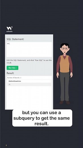SQL SELECT DISTINCT - Part 3 - COUNT and Workaround #sql #programming #w3schools