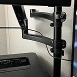 Dual Monitor Stand Holds 4.4-22 lbs Each, Dual Monitor Arm for 2 Monitors, Height Adjustable Computer Desk Mount for Max 32 inch Screens, VESA Mount with C-clamp & Grommet Base, Freelift Black