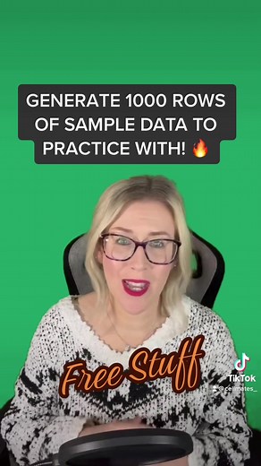 EXCEL TUTORIAL: Generate 1000 rows of data to practice your new #excelskills #generatedata #freethings #freestuff #usefulwebsites #exceltutorial #exceldemo #tutorial #learnexcel #microsoftexcel #excelbasic #excelforbeginners #excelintermediate #excelhacks #productivityhacks #microsoft #exceltraining #spreadsheets #analyzedata #analysedata #dataanalysis #dataanalyst #exceltips #exceltricks #excelbasicskills #excelbasics #excelpro #excelprotips #learnontiktok #learnexcelontiktok #excelforwork #exc