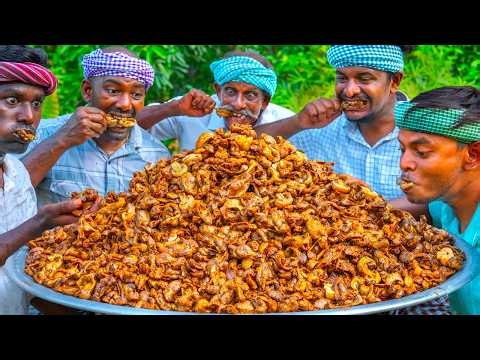 CHICKEN GIZZARD FRY | Mushroom Gizzard Pepper Fry Recipe Cooking in Village | Chicken Parts Recipe