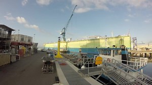 The Arleigh Burke-class guided-missile destroyer USS Curtis Wilbur (DDG 54), also known as the Steel Hammer of the Fleet, is back in the water after a successful undocking! #NASSCORepair #SteelHammers | NASSCO
