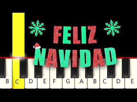 Feliz Navidad - Christmas - Fast and Slow (Easy) Piano Tutorial (Melody only) - Beginner