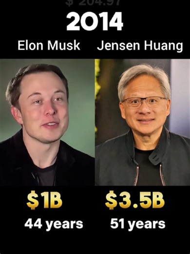 Compare Net Worth of Elon Musk and Jensen Huang through the years. #elonmusk #jensenhuang #rich #networth #wealth @tiktok creators