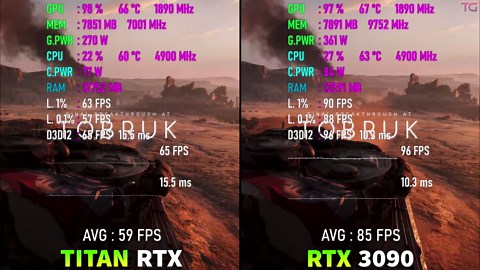 Titan RTX vs RTX 3090 - test in 4K