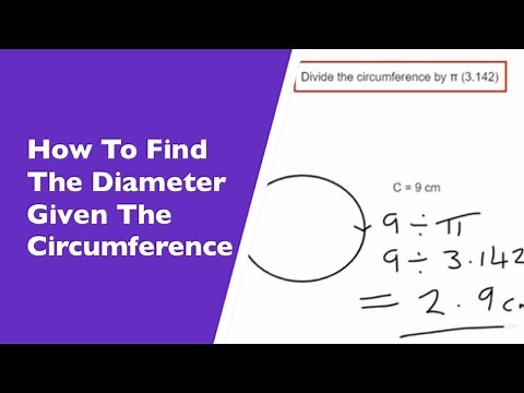 Diameter From Circumference. How To Find The Diameter Of A Circle Given The Circumference.