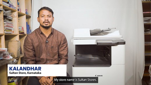 3K reactions · 69 shares | Kalandhar from Sultan Stores, Davanagere, Karnataka, prints everything from visiting cards to wedding invitations with the Canon imageRUNNER C3326! With support for 300 GSM, a fast ADF, and easy Wi-Fi/USB printing, running a print shop has never been smoother. Enquire Now! https://cloud.connect.canon.co.in/power-to-choose #BusinessCanBeSimple #CANwithCanon #CanonIndia #DelightingYouAlways #MultifunctionalDevices #ColourMFD | CANON India | Facebook