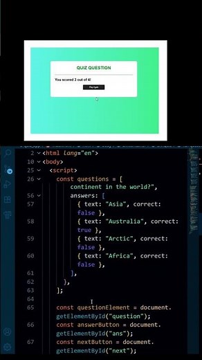 Building a quiz website using html CSS and JS | QNA website using JavaScript