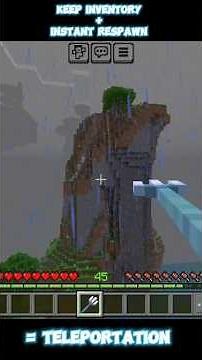 Keep inventory + instant respawn = Teleportation #minecraft
