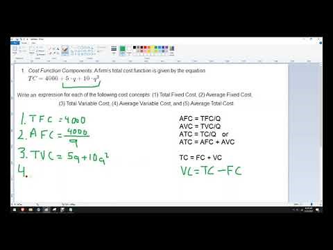 How to find average cost functions given total cost function example