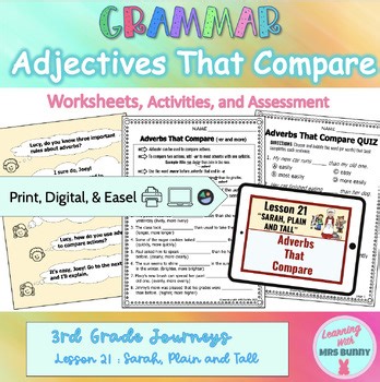 Comparing Adverbs Worksheets Test Digital • Print 3rd Grade Journeys Lesson 21