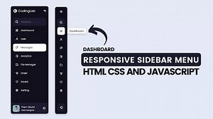 Responsive Side Navigation Bar in HTML CSS & JavaScript