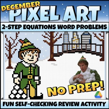 Two Step Word Problems Christmas Activity December Digital Mystery Picture Math