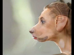 Woman to dog TF side view, (New version)