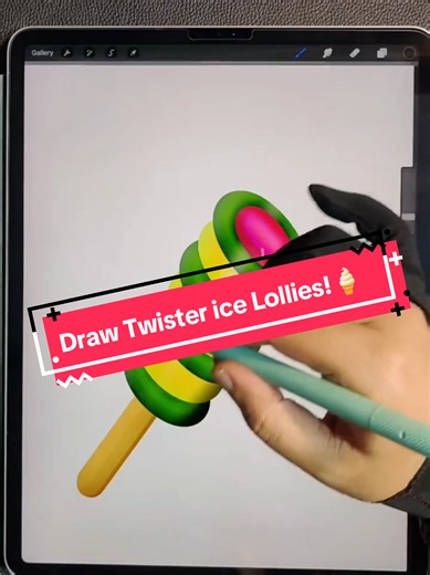 Draw Twister ice Lollies!🍦 *illustropedia* #painting #illustration #procreate #drawing #digitalart