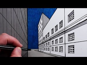 How to Draw a Building using Two-Point Perspective: Narrated