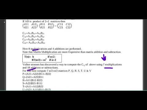 Strassen’s Matrix Multiplication