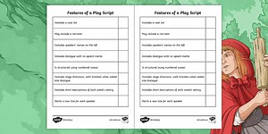Features of a Play Script Checklist