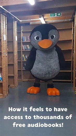 Get that #FreeBookFeeling with Surrey Libraries! Your library card is a one stop pass to the Libby, BorrowBox, ULIbrary and PressReader apps, giving you access to thousands of digital books, audiobooks, manga, comics, and magazines. All for free! Find out more: https://ow.ly/6Uft50XyaHJ #Libbyapp #BorrowBox #ULibrary #PressReader #Surrey [The Surrey Libraries mascot, Pebble the Penguin, dances among shelves of books. White text reads, "How it feels to have access to thousands of free audiobooks!