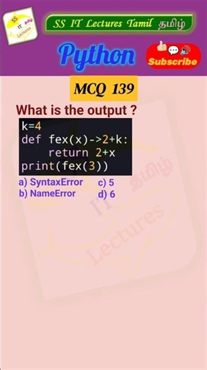 Python MCQ 139, Function return annotation,Test Your Skills#python#pythonprogramming#shorts#trending