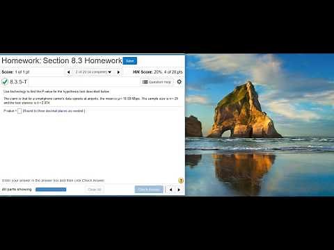 Finding a P-value given the test statistic