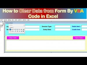 How to clear data in userform vba | how to clear data from userform by vba | clear button code excel