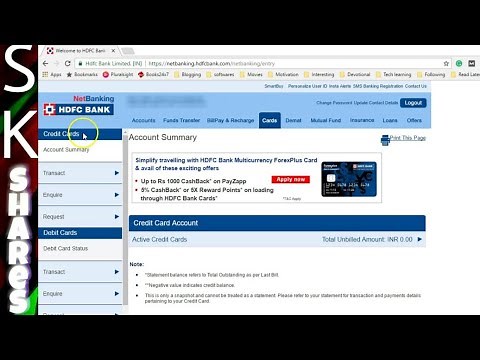 How to View or Download Credit Card statement - HDFC Netbanking