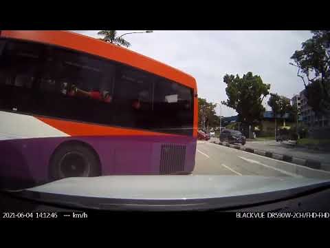 Singapore bus smashed by a cement maker truck