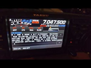 Decoding the W1AW Morse code bulletin on 40 meters with the Yeasu FTdx10 built in decoder