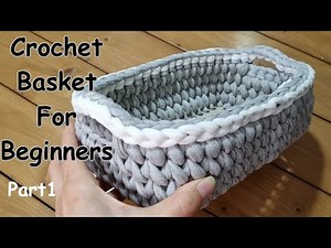 How to crochet RECTANGLE basket with Handle||DIY Tutorial||Part1
