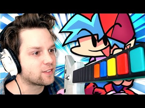 playing friday night funkin' with a guitar hero controller