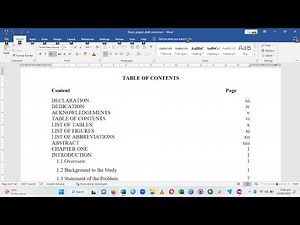 How to Create Table of Contents in Word