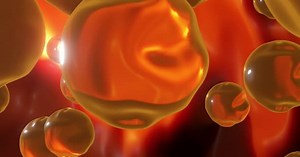 3D animation of floating cholesterol bubbles in human body