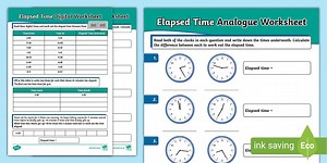 Elapsed Time Worksheet