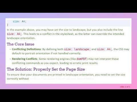 How to Force Landscape Orientation in CSS for Printing
