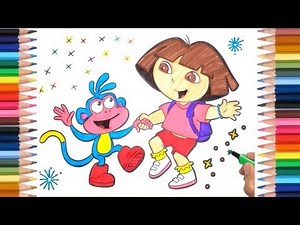 Dora the Explorer Coloring Pages : Dora and Boots