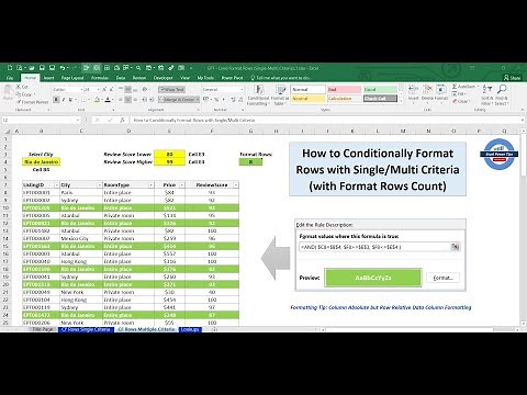 Excel Conditional Format Rows (Single or Multiple Criteria) Dynamically