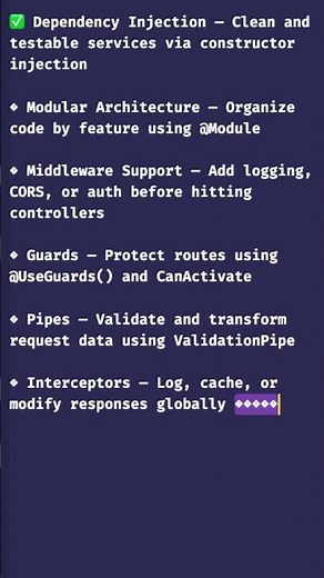 Top NestJS Features You’ll Love ❤️ | Dev Short