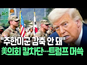 [뉴스쏙] 주한미군 감축 당분간 못한다…美의회서 칼차단｜하원 '주한미군 규모 유지' 명문화…앞서 상원도 '제동' / 연합뉴스TV(YonhapnewsTV)