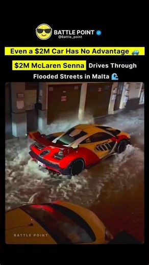 $2M McLaren Senna Drives Through Flooded Streets in Malta 🌊🏎️