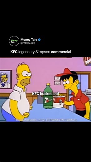 Business | Inspiration | Trends on Instagram: "A whole KFC bucket and a 2-liter 7UP… peak 90s happiness. Nothing hit quite like those old-school family meal ads. Credits: The Simpsons – KFC Commercials – Canada Only (1993) Follow @money.tale for more nostalgia, classics, and rare throwback reels. #nostalgia90s #vintageads #thesimpsons kfcfans cartoonmemories retrovibes classiccommercials canadiana"