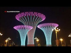 programmable color changing LED pixel light for outdoor sculpture lighting