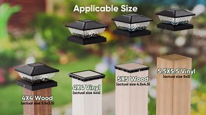 Solar Post Cap Lights Outdoor: 6 Pack 48 LED Fence Post Solar Lights - Solar Powered 2 Lighting Modes 4x4 Post Solar Lights for Deck Porch Patio Garden Decor - Fit 3.5x3.5 5x5 Vinyl Wooden Lamp Post
