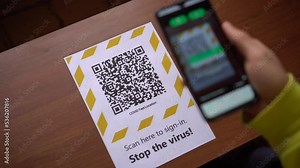 The QR code reader app during the Covid-19. Scan the QR code when entering a transport or institution, as well as in public places, crossing the state border. Travel, pass, ID card, identification
