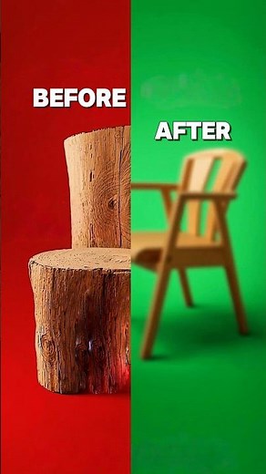 Handmade Stylish Chair 🪵 | Raw Log → Modern Wood Art in 15s 😳🔥