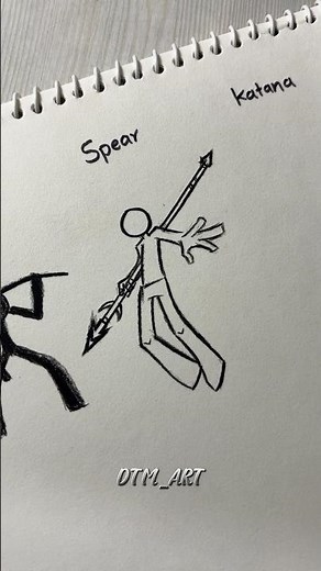 How to draw body with (Scythe, spear, katana) #drawing #stickman #tutorial #fpy