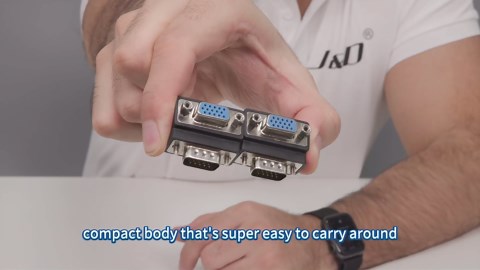 J&D DB15 90 Degree VGA 15 Pin Adapter (2 Pack), D sub 15 Nickel Coated Connector Right Angle Male to Female VGA 15 Pin Adapter Coupler Converter