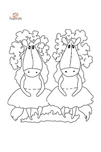 Coloring page magic horses (easy) ♥ Online and Print for Free!